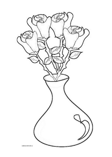 Трафареты цветы в вазе гвоздики (44 фото)