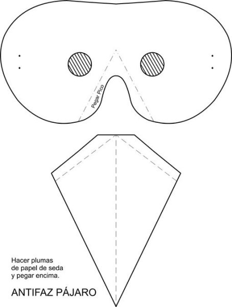 Журавль маска для детей