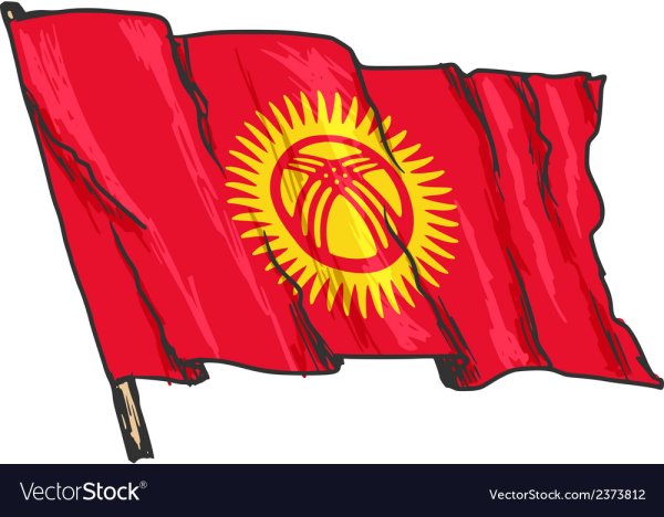 Флаг Кыргызстана для рисование