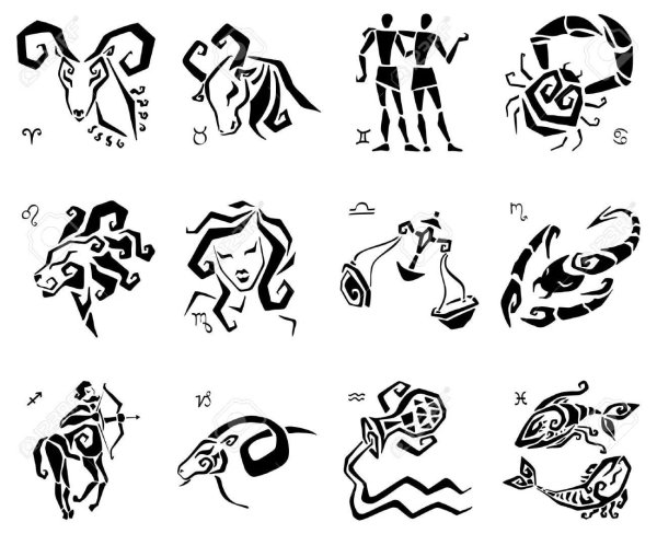 Векторные рисунки знаков зодиака