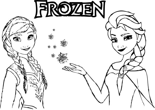 Раскраски для девочек Холодное сердце Эльза и Анна