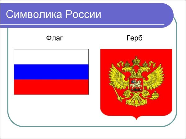 Флаг и герб страны России