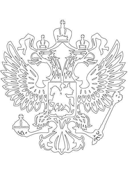 Герб РФ черно белый на прозрачном фоне