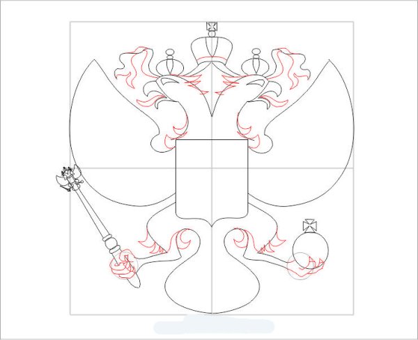 Герб России рисунок поэтапно