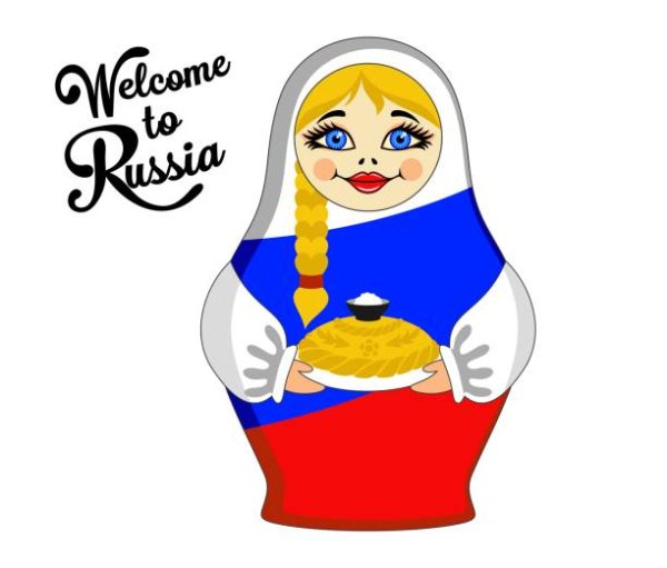 Матрешка с российским флагом