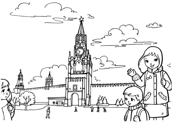 Кремль раскраска