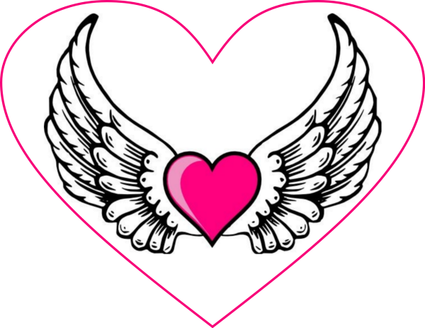 Срисовки сердце с крыльями