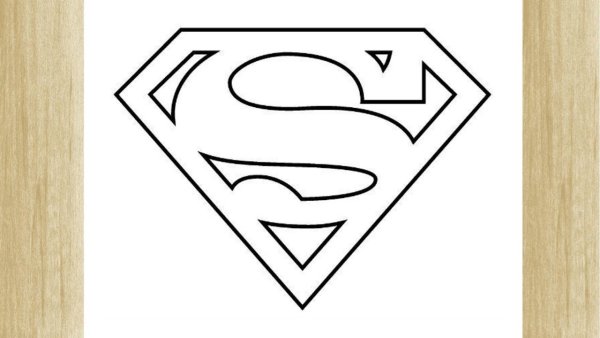 Знак Супермена черно белый