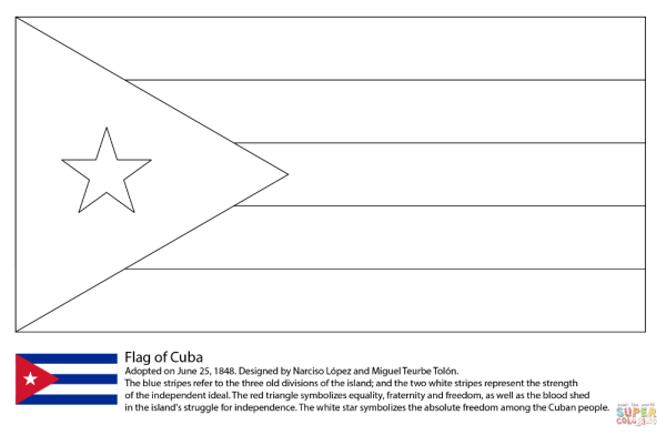 Флаг Куба раскраска