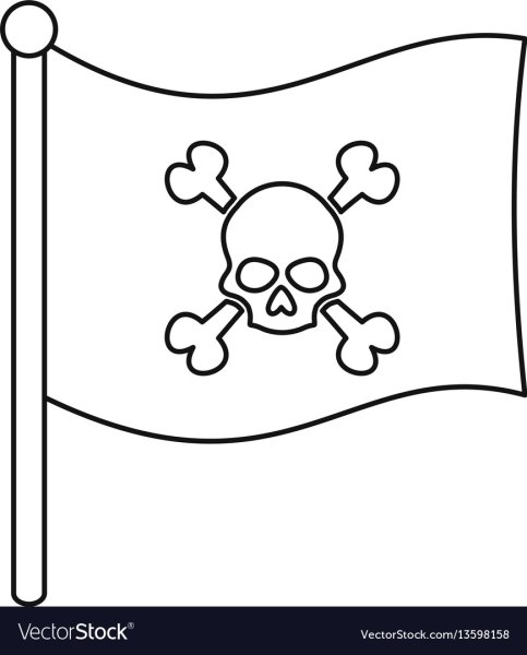 Пиратский флаг трафарет
