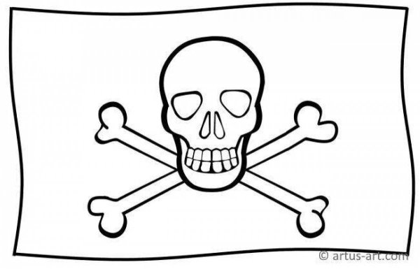 Пиратский череп раскраска