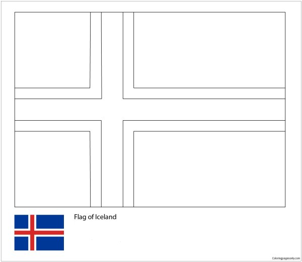 Флаг Исландии раскраска