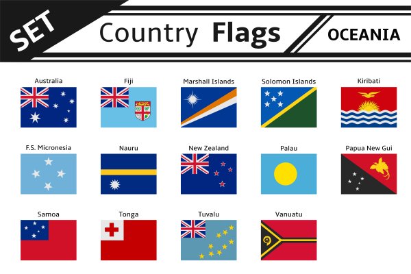 Флаги государств Океании