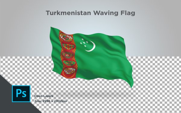 Turkmen Flag Wave