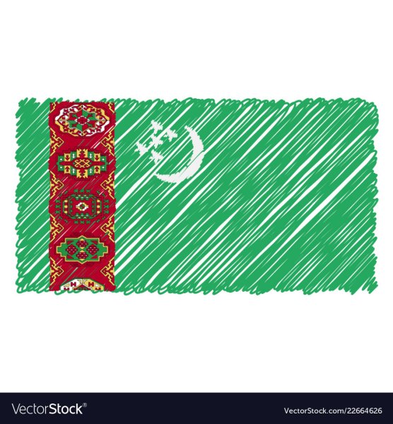 Флаг Туркменистана рисунок
