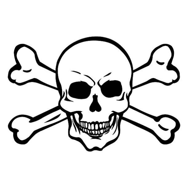 Пиратский череп с костями