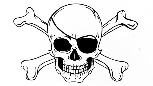 Знак пиратов череп с костями