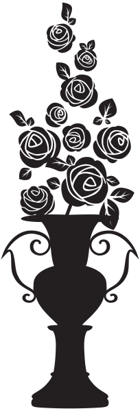 Силуэт вазы с цветами