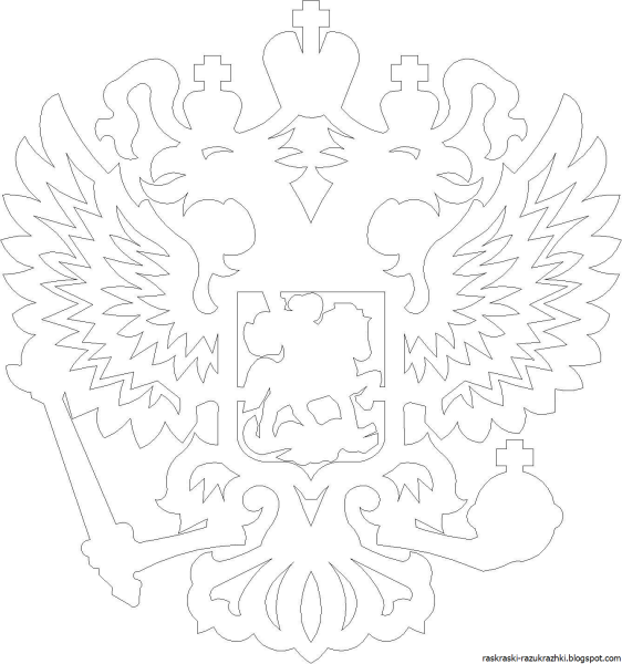 Двуглавый орёл герб России трафарет