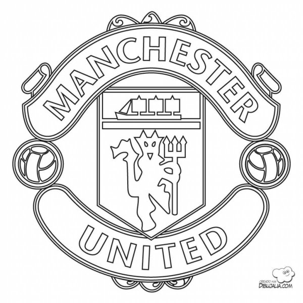 ФК Манчестер Юнайтед эмблема раскраска