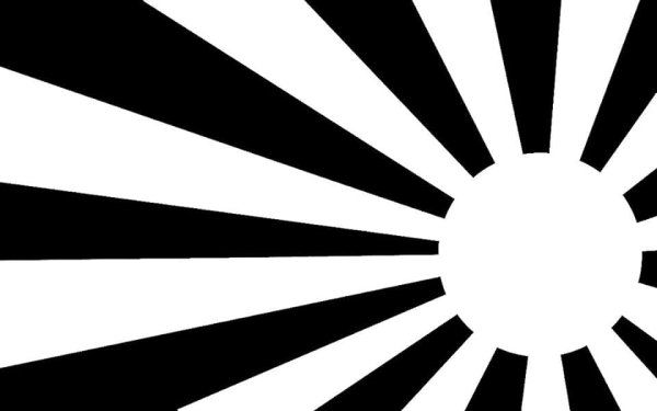 Японский флаг черно белый