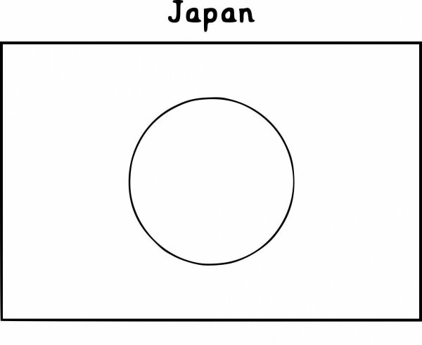 Флаг и герб Японии раскраска