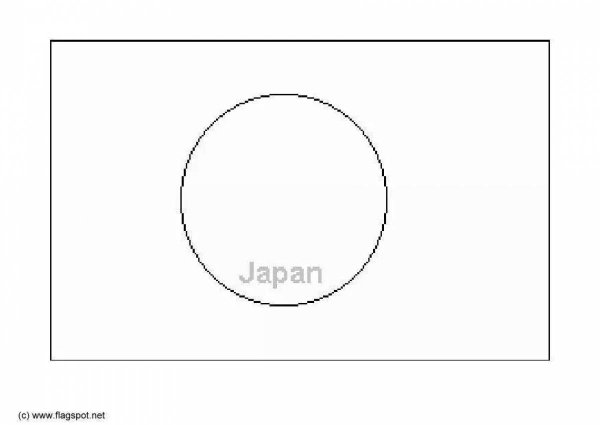 Флаг Японии раскраска